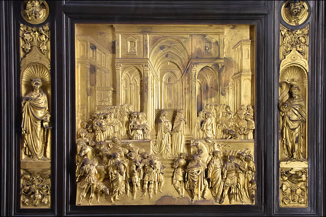 Détail de la porte du Paradis du Baptistère du Duomo
